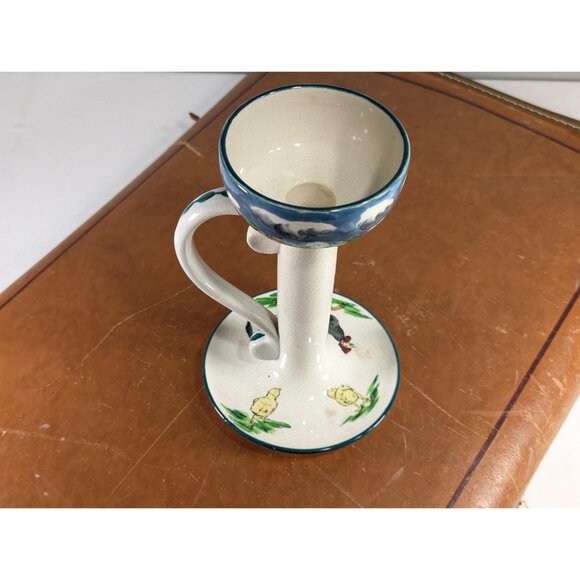 Antique Wardle & Co ca 1902 candlestick holder Farm Yard Scenes England - Picture 5 of 10